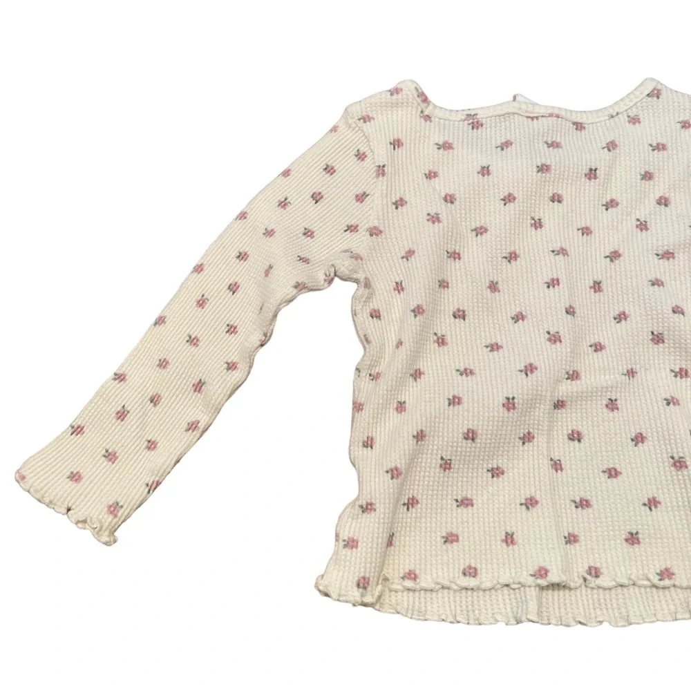 Baby Gap Thermal Top Cream Pink Floral